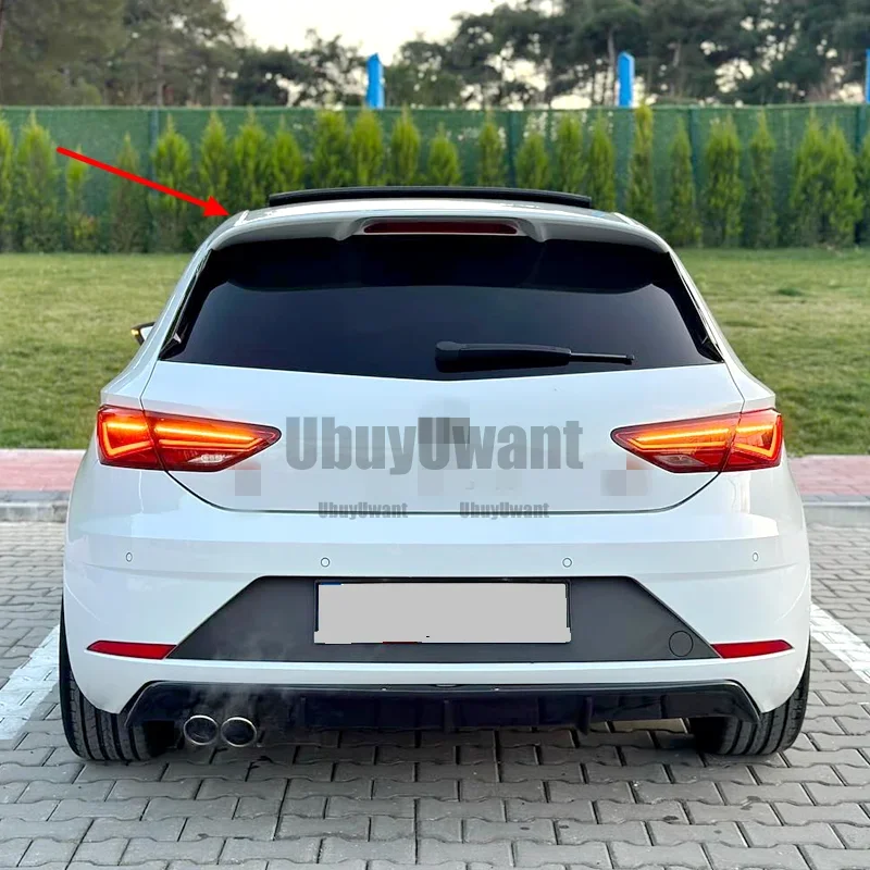 For Volkswagen Seat LEON MK3 5F FR Style Hatchback Spoiler 2012 - 2020 Rear Roof Lip Spoiler Car Tail Wing Decoration view 2