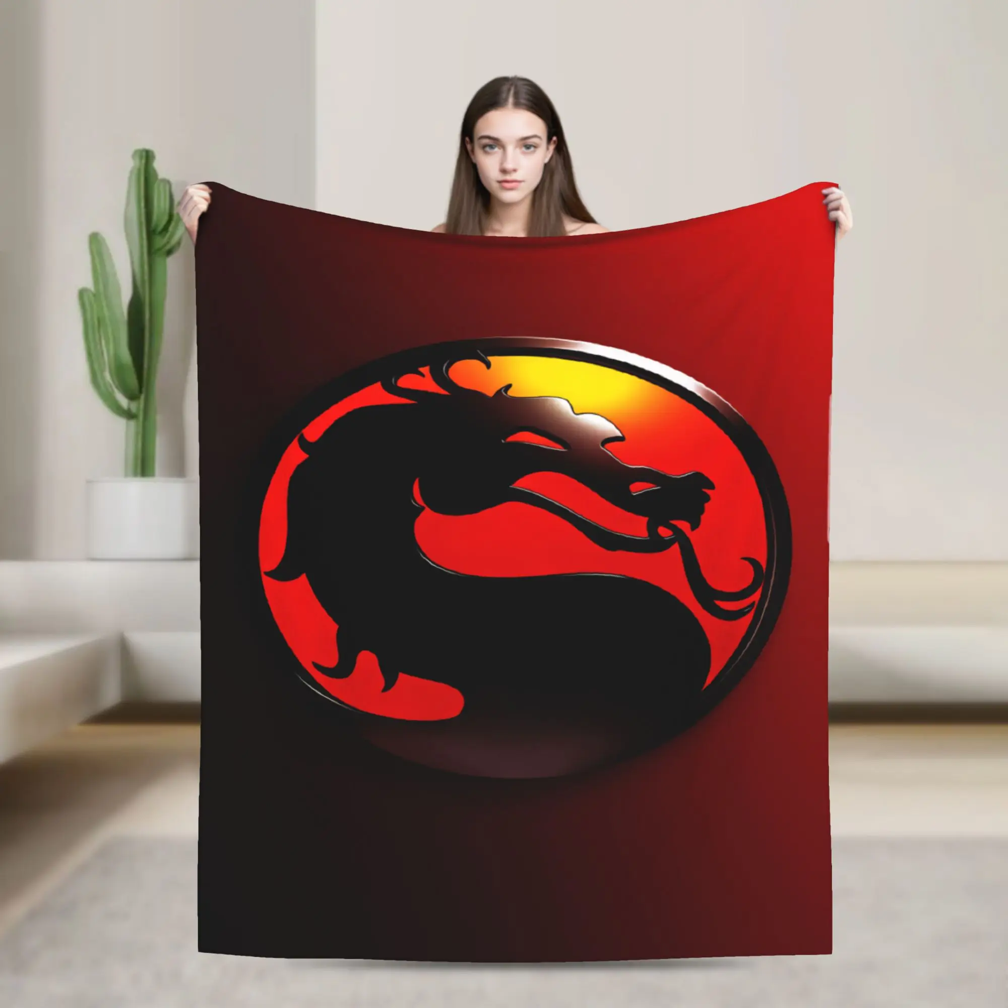 M-Mortal Kombat  Super Warm Blankets  Decorative Plush Throw Blanket Street Trend Living Room Flannel Bedspread Sofa Bed Cover