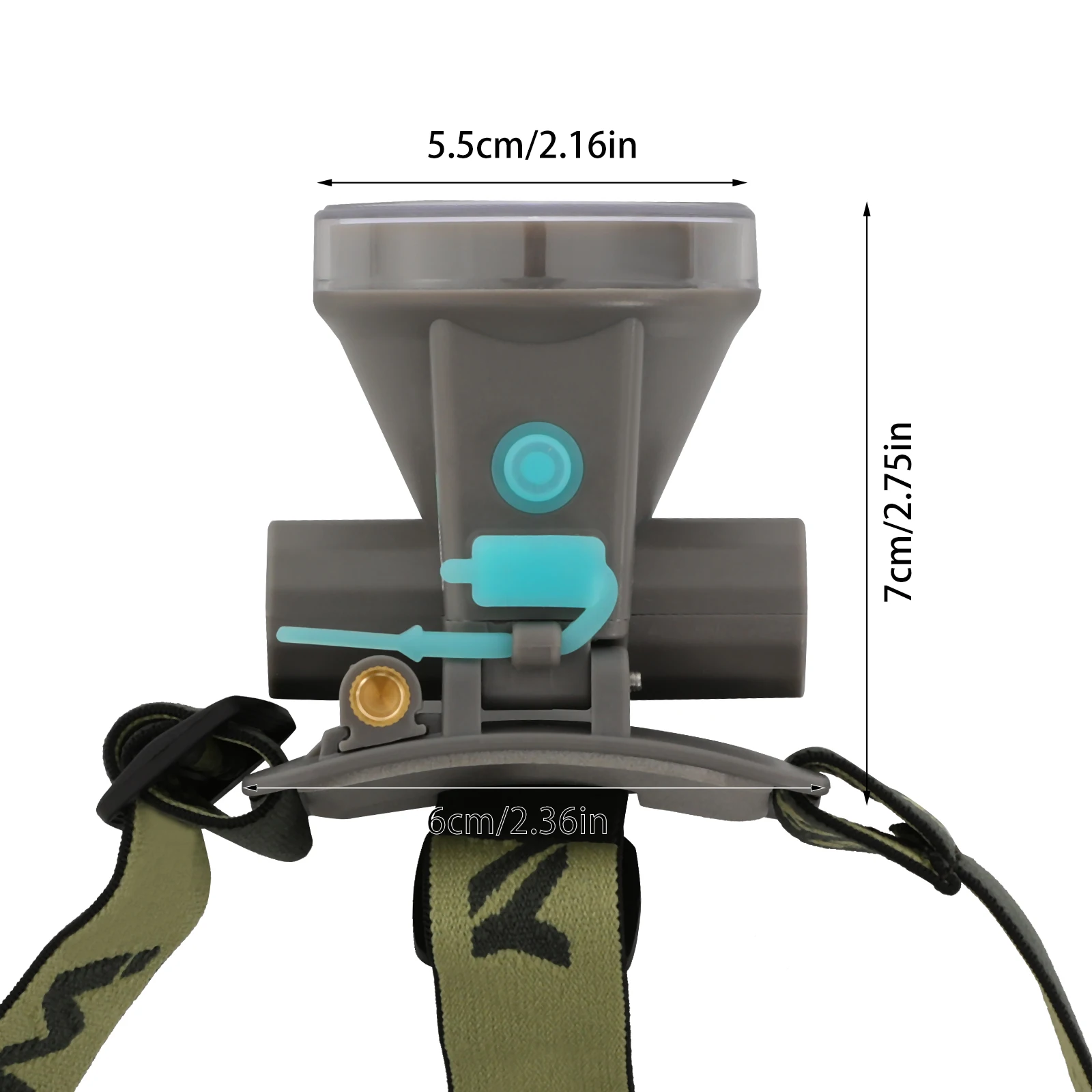 Farol de mergulho portátil IP65 à prova d'água 2 modos lanterna ajustável tocha luz branca 90 °   Faixa de iluminação ajustável com bateria