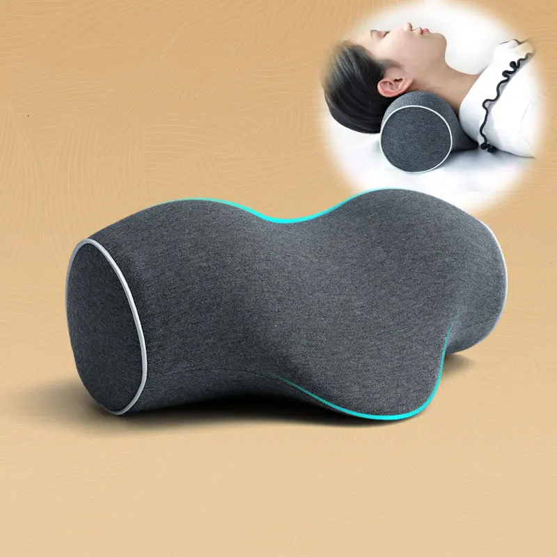Slapen Kussens Nek Bescherming Wervelkolom Lumbale Kussen Trage Rebound Memory Foam Kussen Gezondheid Cervicale Bolster Kussen Voor Reizen