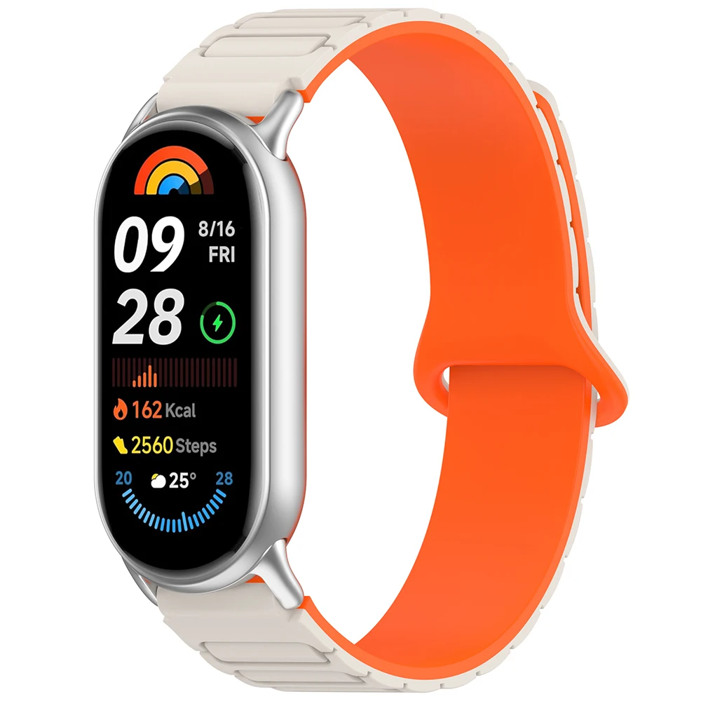

Браслет Mi Band 8/9/10 Watch Band для Xiaomi Smart Band 9, браслет, мягкий силиконовый магнитный ремешок для женщин и мужчин, ремешок Mi Band 10,