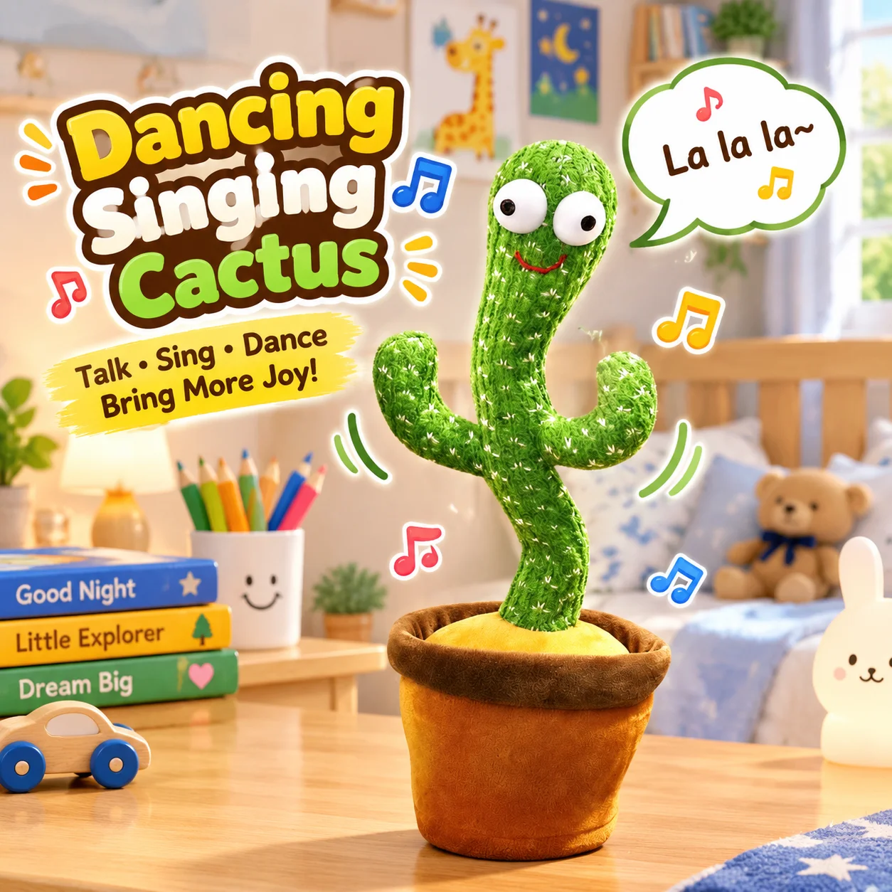 Rechargeable Cactus Magic Dance Learning Speaking Recording Toy Children's Puzzle Early Education Toy