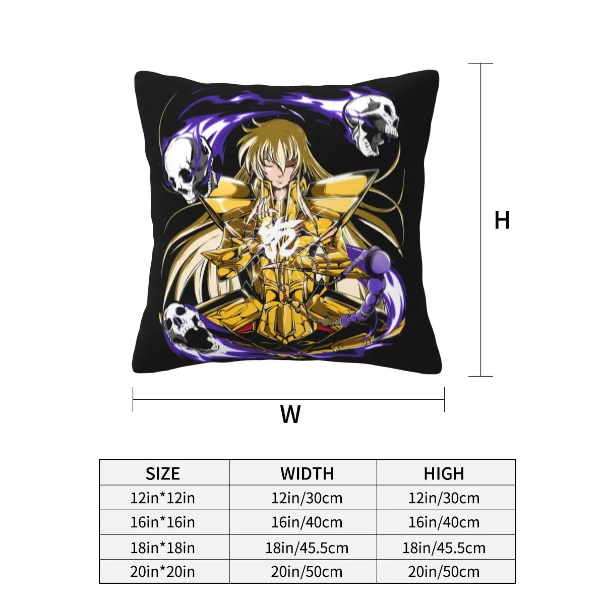 Knights Of The Zodiac Saint Seiya Square Pillowcase Cushion Cover Pillow Case Throw Pillow Cover for Home Sofa Living Room