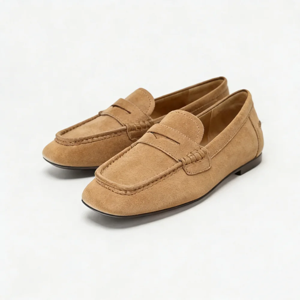 Women's Genuine Leather Loafers - Soft Platform Flats
