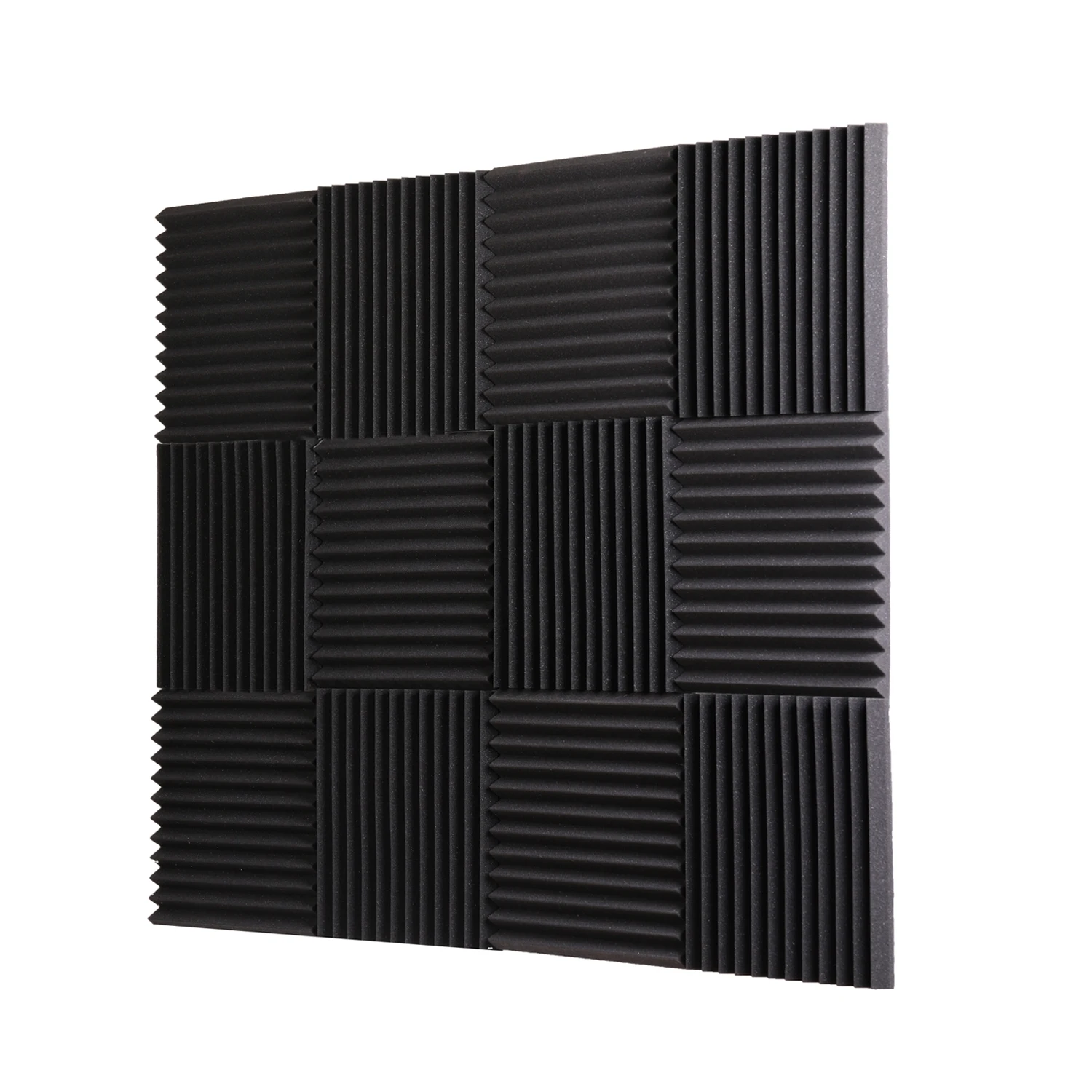 High Density Sound Insulation Cotton Noise Reduction Foam Wall Acoustic Panel For Broadcast Studio Live Room Home Theater Black