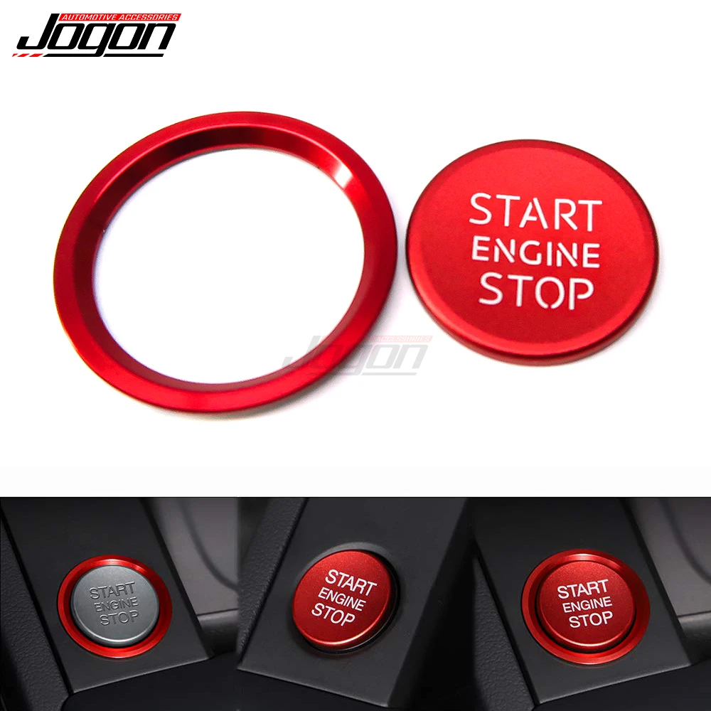 2Pcs Car Ignition Engine Start Stop Button Cover Ring Decoration Car Accessories For Audi A4 A5 B9 B8 BT A6L A7 C7 4GB Q5 8R