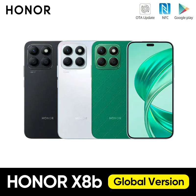 Wersja globalna HONOR X8b 4G Smartfon 8 GB RAM 512 GB ROM Snapdragon 680 90 Hz Wyświetlacz współczynnika odświeżania Kamera 108 MP Bateria 4500 mAh