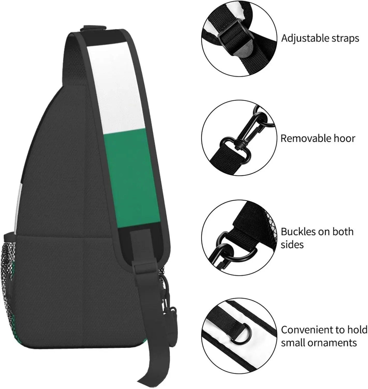 Borsa a tracolla elegante e pratica con stampa bandiera per tutti i tuoi viaggi e uso quotidiano Zaino pettorale Zaino piccolo per donna uomo