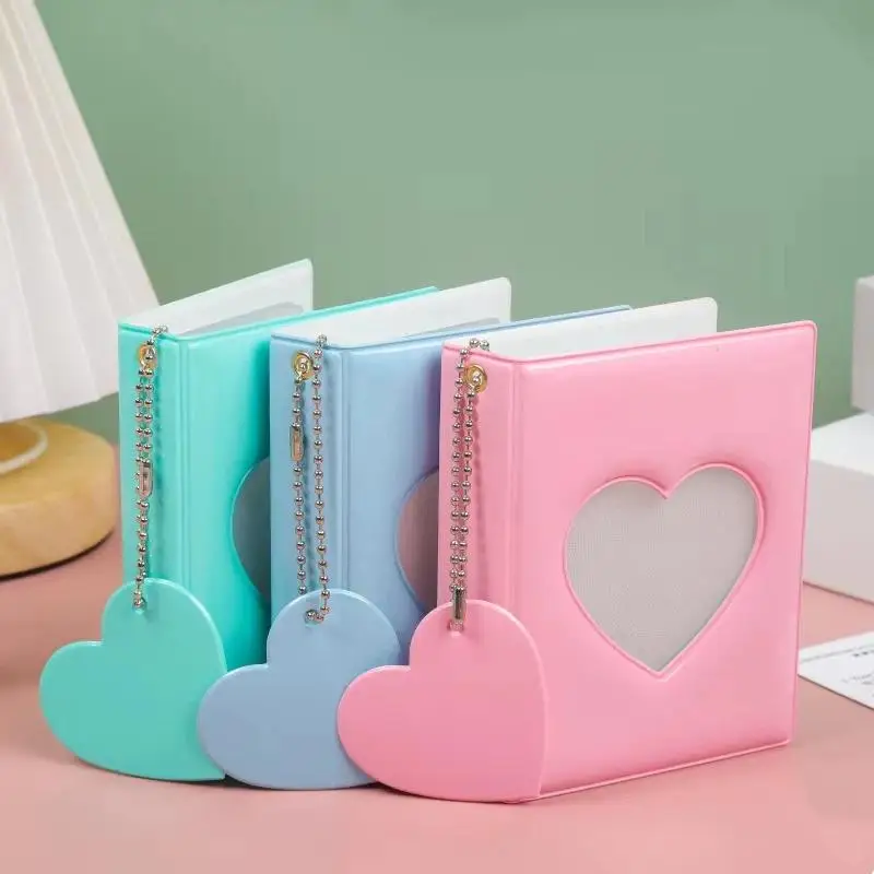 3 Inch Photocard Holder Heart Love Hollow Design Mini Photo Album Idol Picture Storage Collecting Spare Parts