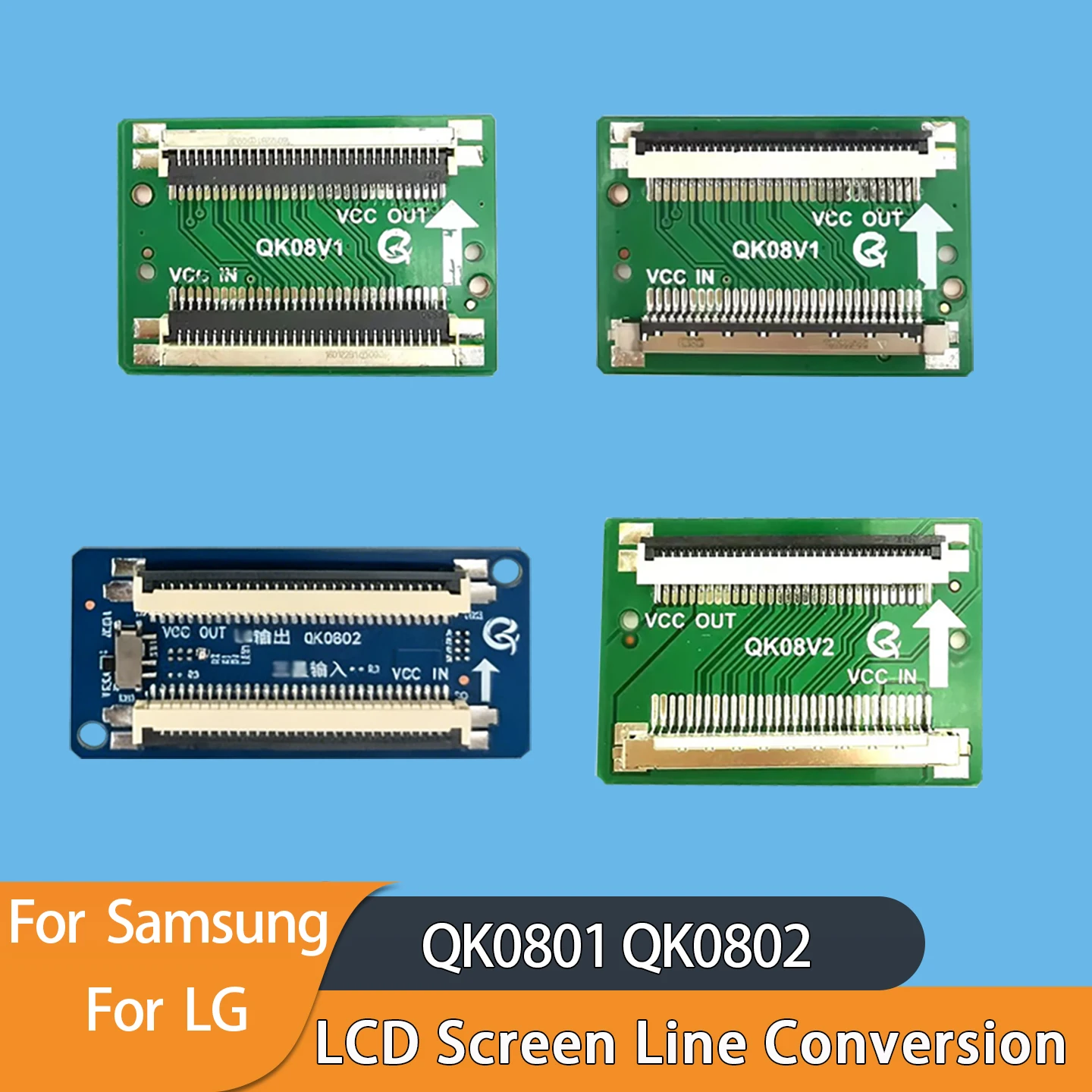 LCD Screen Line Conversion QK0801A QK0801B QK0802A QK0802B HD 30Pin to 30Pin for LG to for Samsung  FPC to LVDS Cable