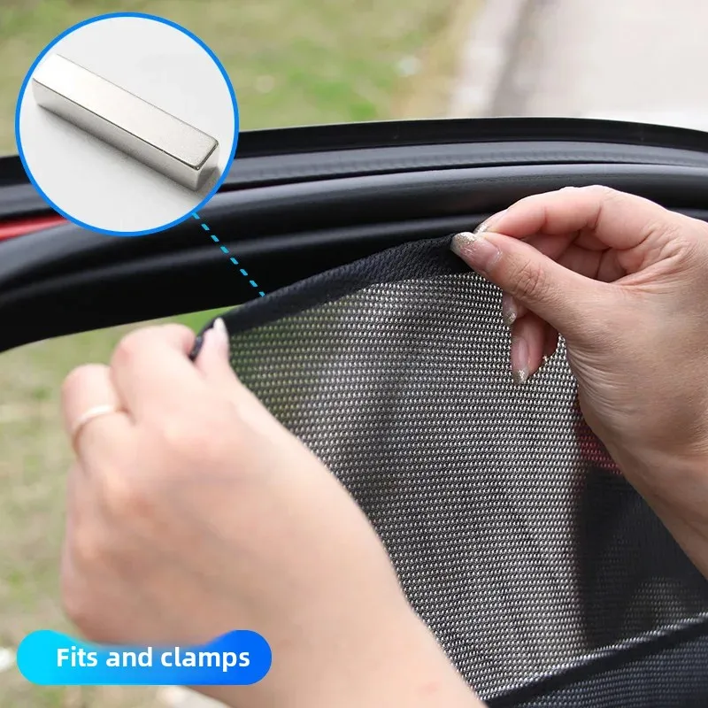 Magnetic Car Window Sunshade Cover Summer UV Protection Car Side Front Rear Window Mesh Curtain Protector Cover Auto Accessories