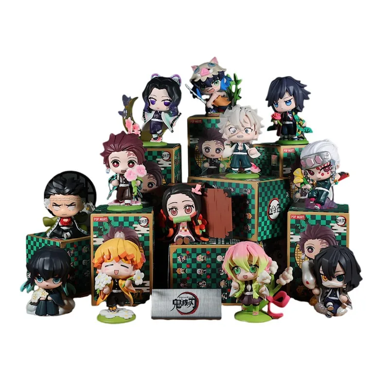 

POP MART Оригинальная серия фигурок Demon Slayer Birth Flower: коллекционные аниме-фигурки, игрушки, украшения, таинственная коробка, подарок