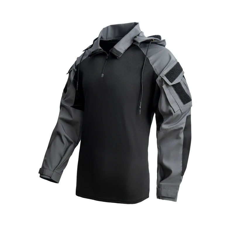 

Men Tactical Shirts Long Sleeve Airsoft Tactical Waterproof Wear Resistant Shirt Paintball Camping Hunting Work 1/4 Zip Clothing