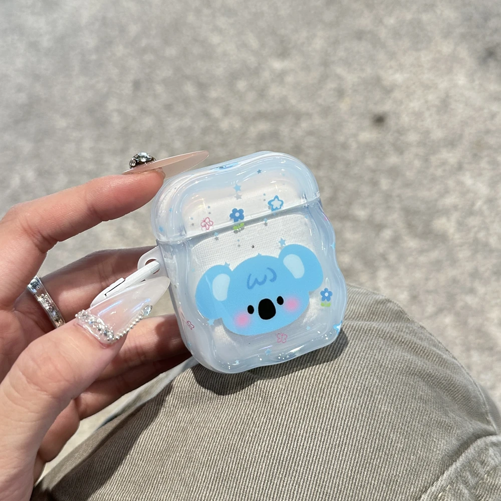 حافظة كوالا الزرقاء لأجهزة AirPods 1/2/3/4 & Pro/Pro 2 - حافظة واقية متينة وغير قابلة للانزلاق ومضادة للصدمات لسماعات الأذن، مزيج مثالي من المرح وعملية لعيد الميلاد، هدايا عيد الأم، للأصدقاء أو العائلة أو الزملاء!