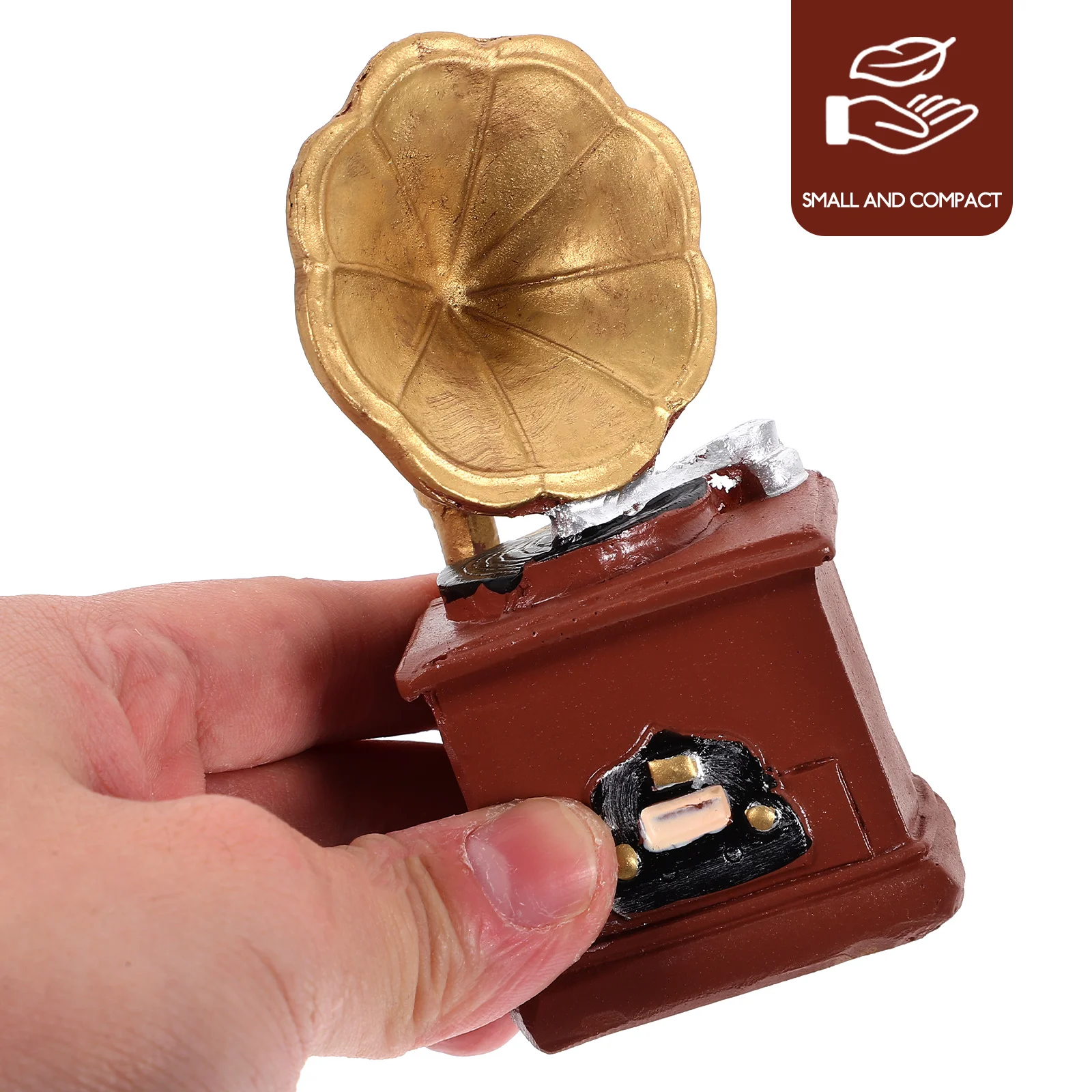 Mini Gramophone House Accessory Dolls Furniture Old Fashioned Accessories Resin Miniature Home Appliances