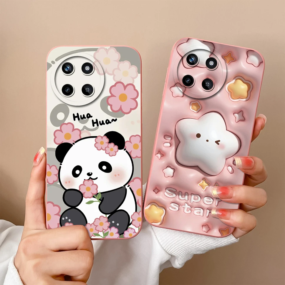 Чехол для Realme 11 11X Pro Plus 4G Женский, мягкая квадратная Силиконовая накладка на заднюю панель с рисунком милого кота для Realme11 11X 11Pro Plus 4G