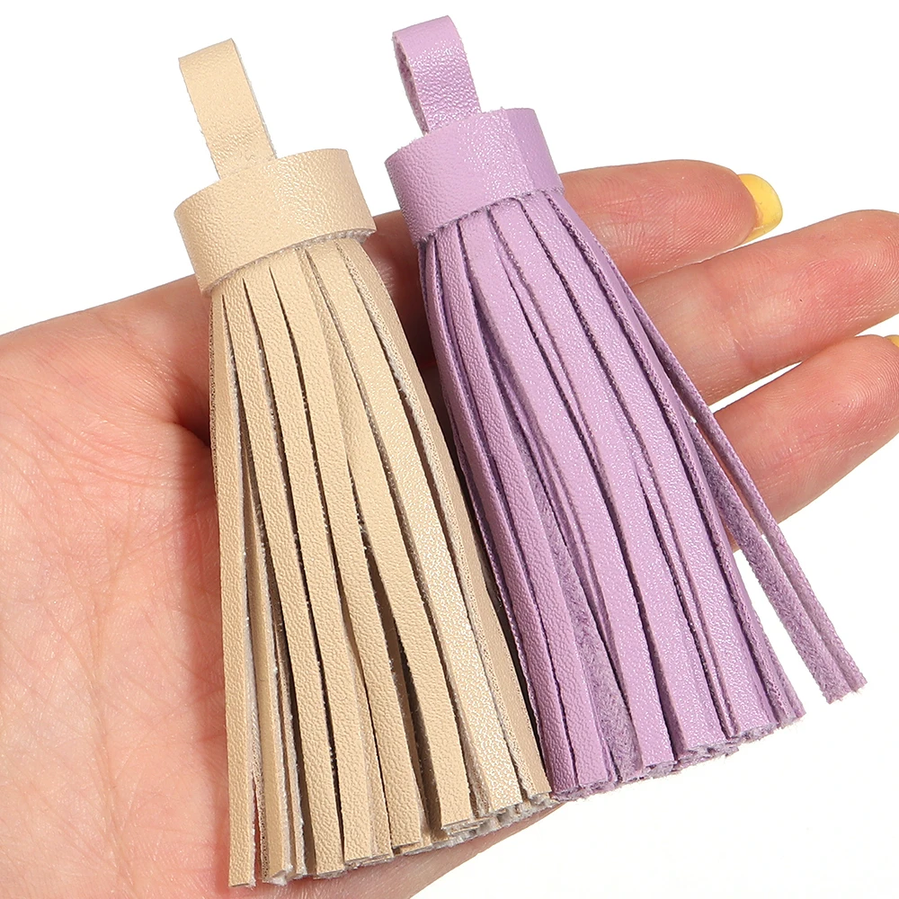 4/8Pcs PU Leather Luxuriously Tassel Fringe Keychain Pendant For DIY Jewelry Bag Charm Handbag Key Ring Wedding Gift Decoration