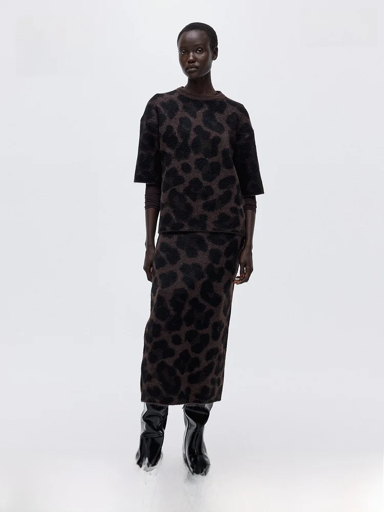 

Женская шерстяная вязаная базовая кофта H&M для Нового года, повседневная, свободного кроя, тонкая, из смесового полиэстера