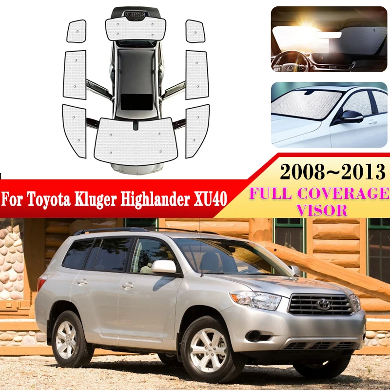 For Toyota Highlander XU40 Kluger 2008~2013 Auto Visor Full Cover Windshield Anti-UV Sun Protector Covers Car Accessories 2012
