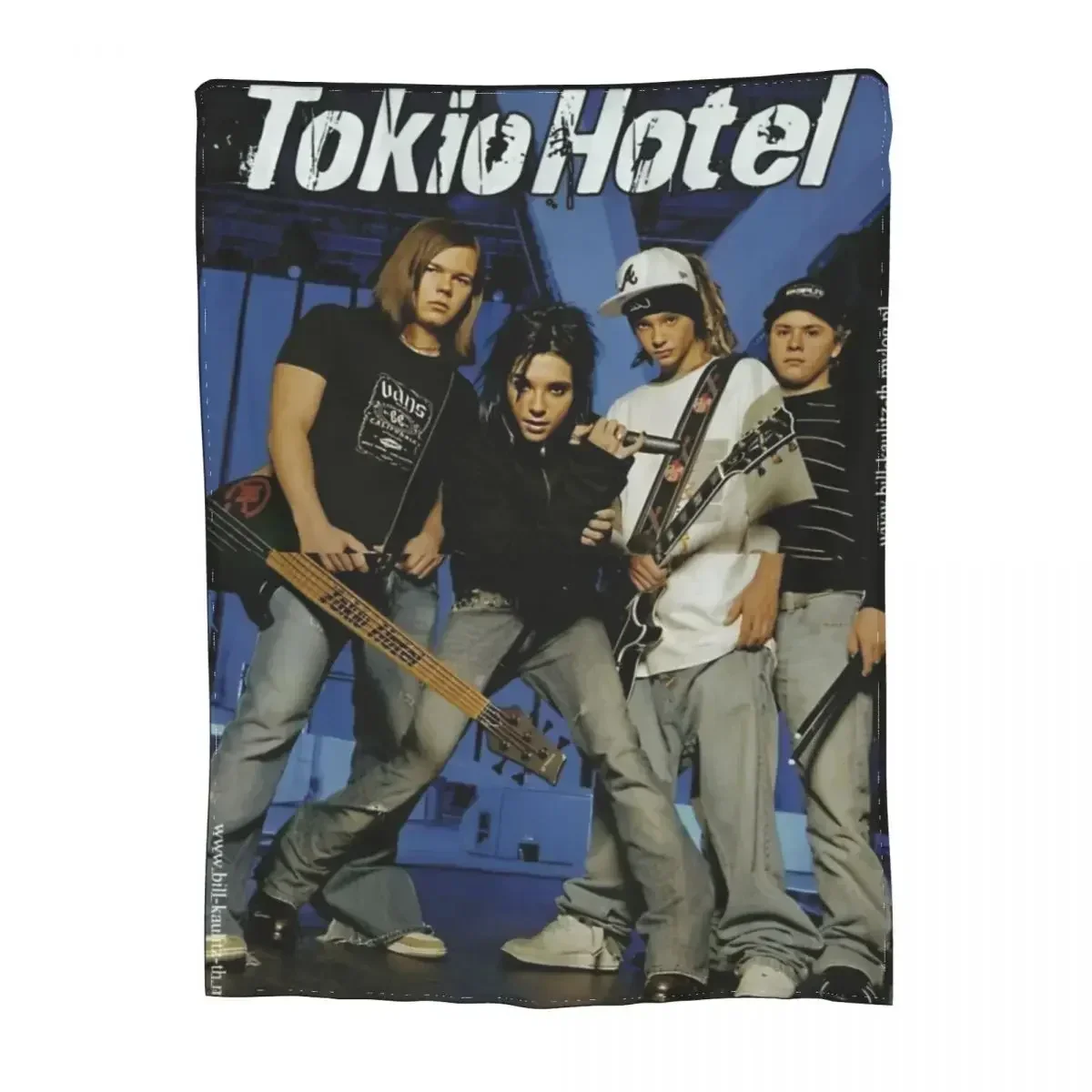 

Tokio Hotel Band Blanket Fleece Sofa Bill Kaulitz Tom Kaulitz Throw Blankets Cozy Super Warm for Travel Bedspreads