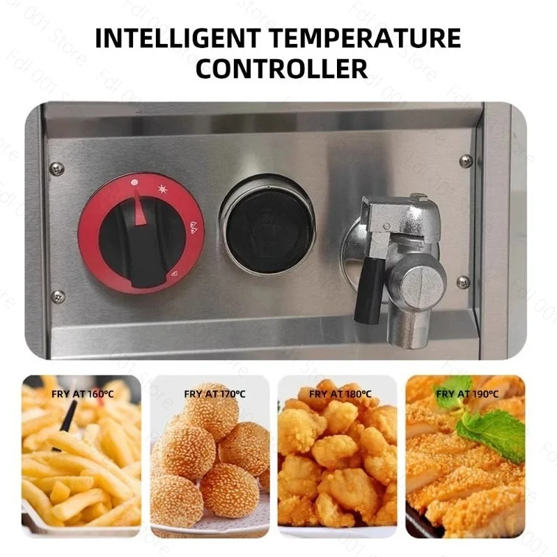 Commercial Table Deep Gas Fryer 17L Single-cylinder Chicken Chips Fried Pan Restaurant Equipment Freidoras