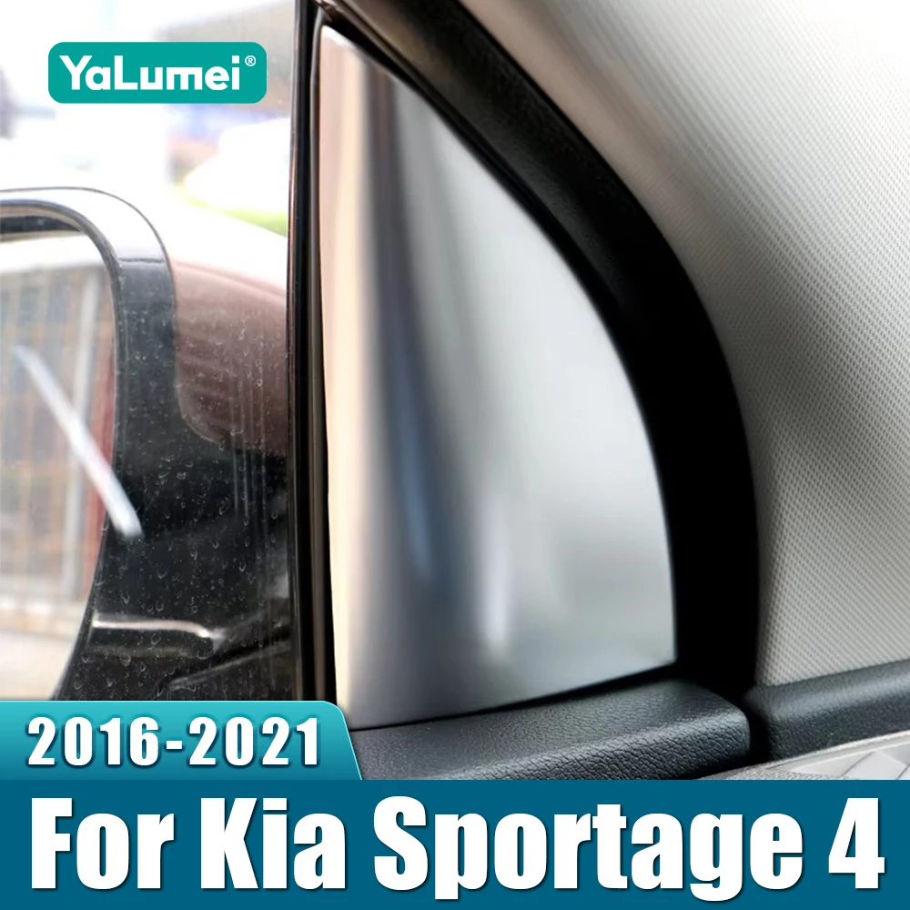 

For Kia Sportage 4 QL 2016 2017 2018 2019 2020 2021 Car Front Door Window Inner Triangle A Colum Cover Trim Stickers Accessories