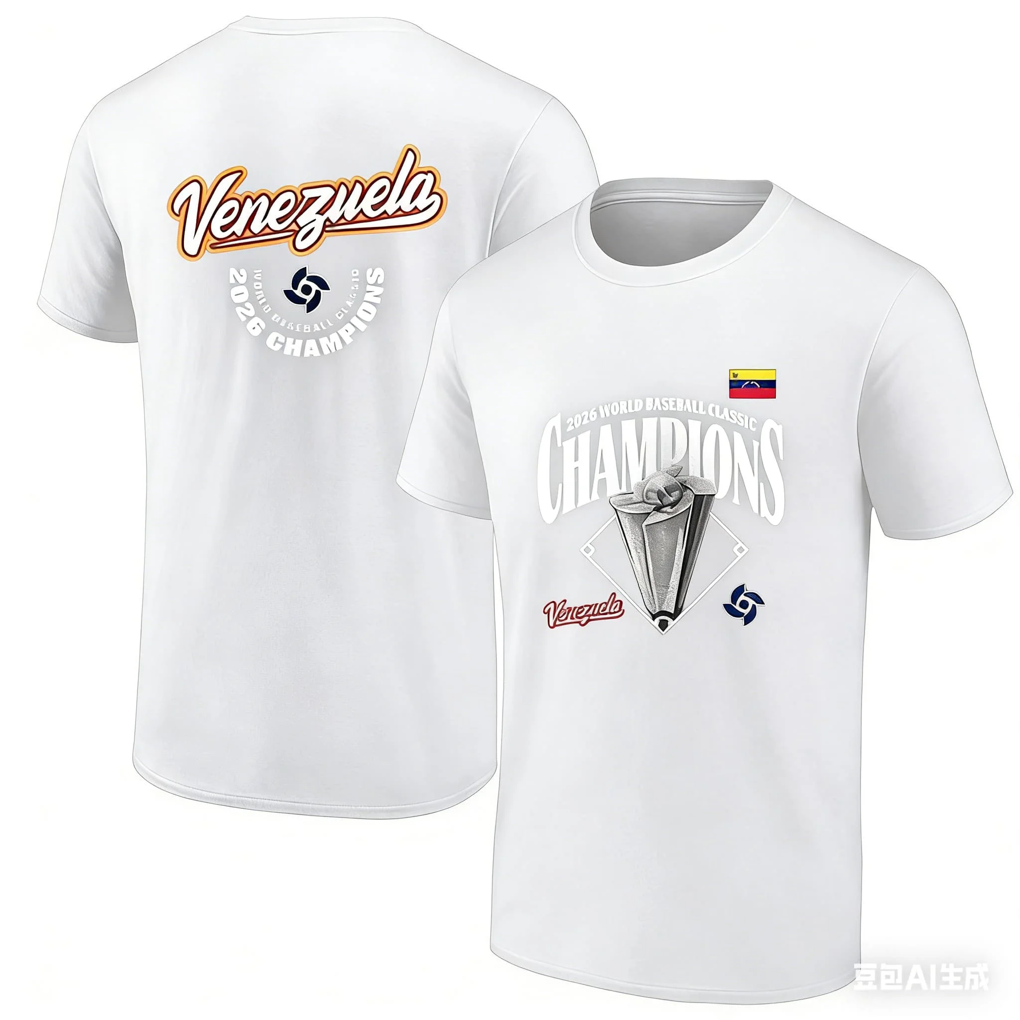 Venezuela 2026 World Baseball Classic Champions T-Shirt Men Women 2026 Summer Cotton Clothing Casual Fashion Short Sleeved Top