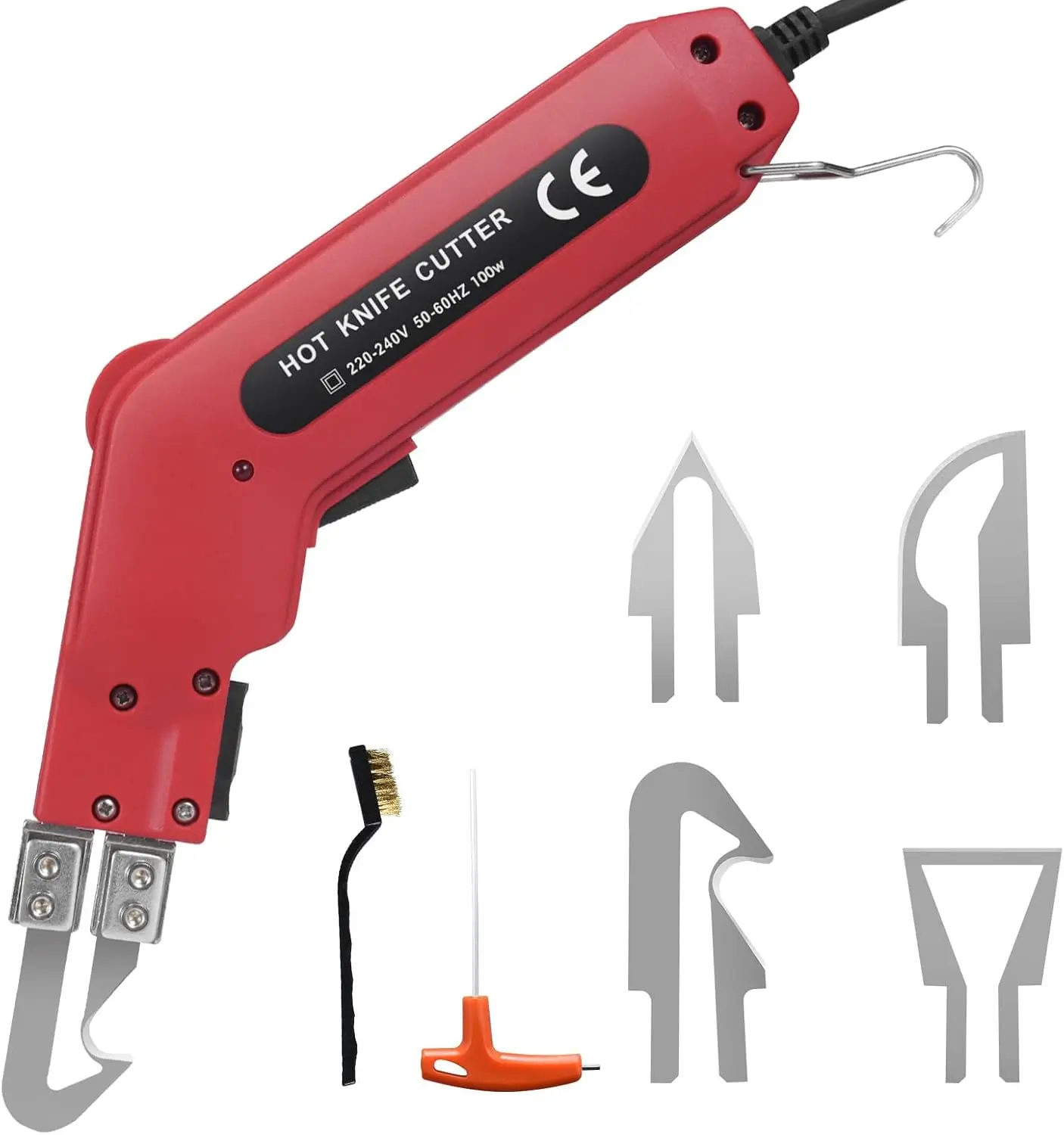 

100W Electric Hot Knife Thermal Cutter Fabric Rope Foam Smooth Cutting Machine Tool Kit with 4pcs Blade for Industrial DIY Arts