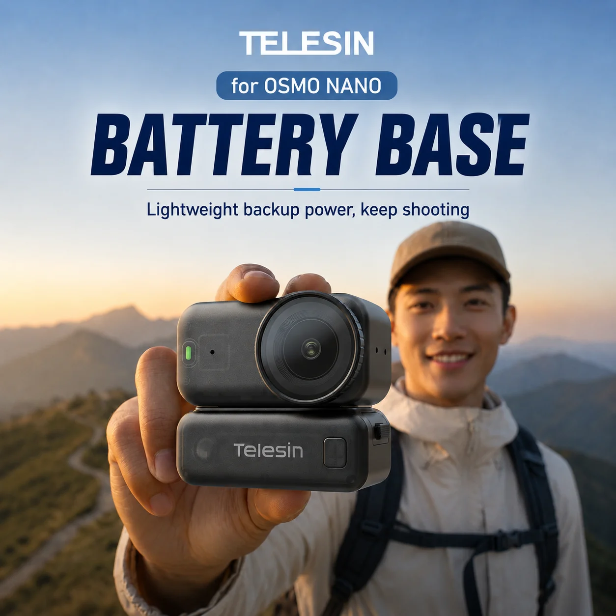 Baza zasilająca TELESIN 500mAh do DJI Osmo Nano, stacja ładująca z magnetycznym adapterem szybkiego zwalniania do akcesoriów Osmo Nano — zdjęcie produktu 2