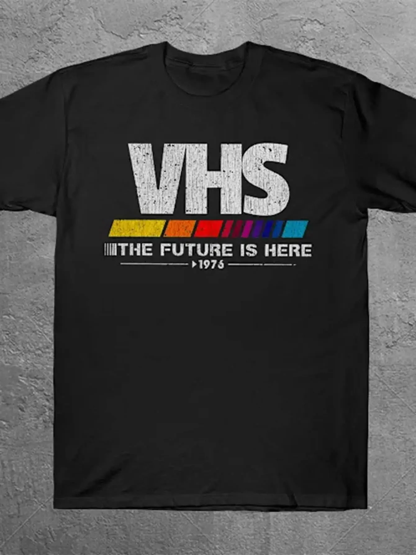 2026 Vintage VHS The Future Is Here Tshirt 1970s Throwback 80s 90s Movie Fan Tee Fashion Streetwear Lightweight Short Sleeve Y2K