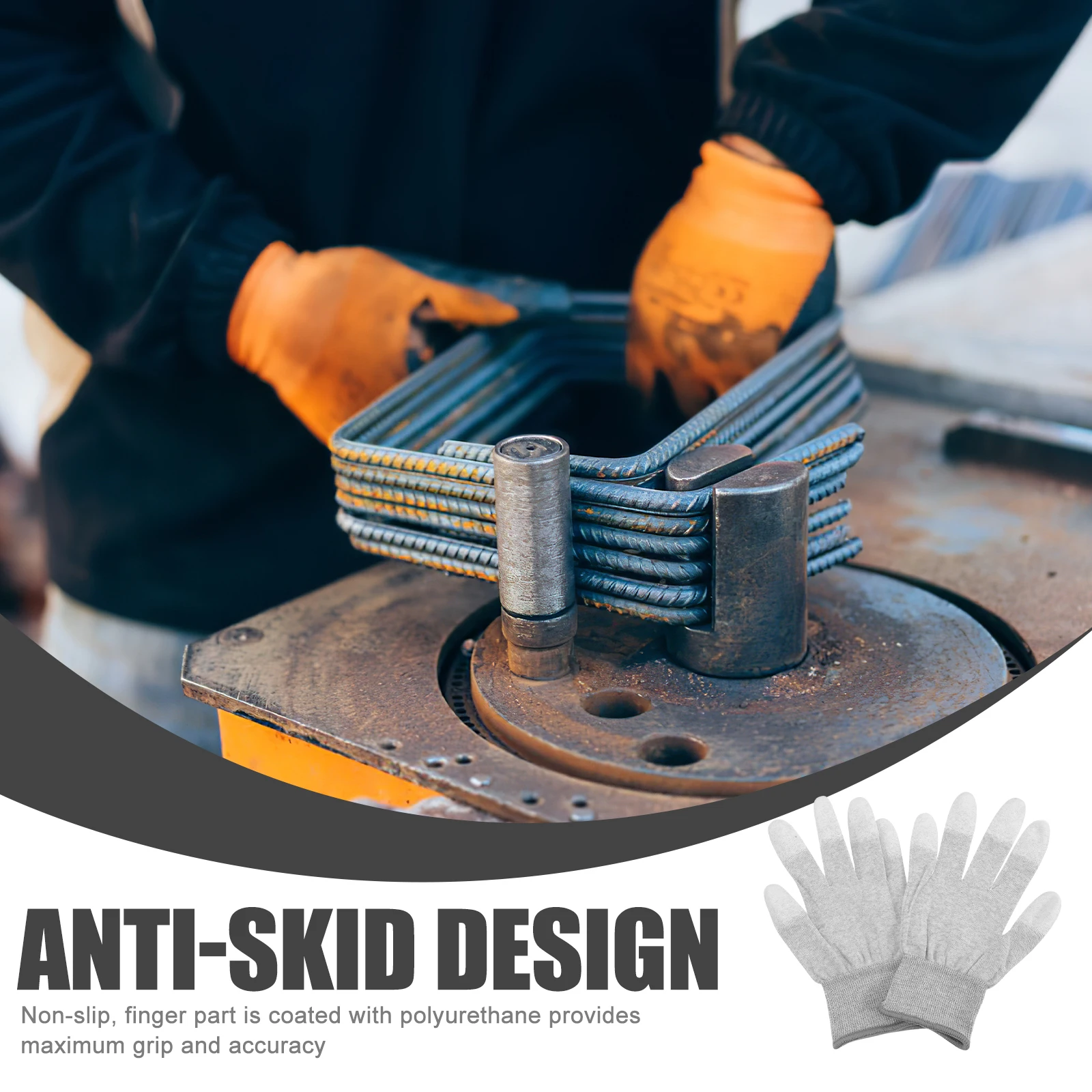 5pcs Anti Static Gloves Fingertip Coated Non Slip Protective Gloves For Electronics Precision Work Industry Safety