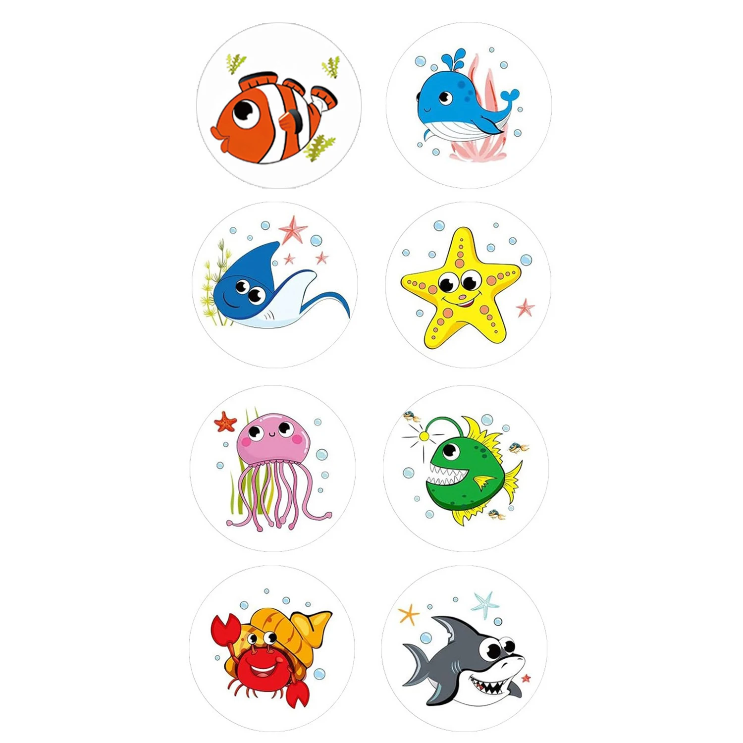 100-500pcs Marine Animals Reward Sticker 8 Designs Cartoon Stickers For Kids Gift Decoration Label Toys Stationery Sticker