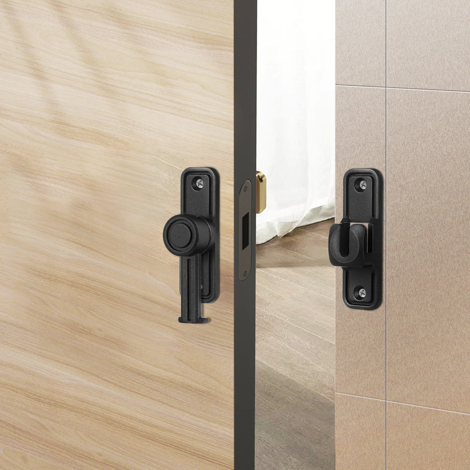 

Barn Door Lock Latch Zinc Alloy Heavy Duty Gate Flips Metal Security Hardware No Drill Flip Locks Garage Latches Safety Door