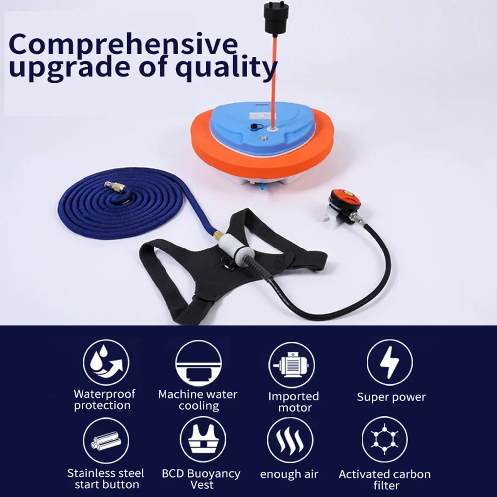 Scuba Diving Snorkel Equipment Diving Mobile Ventilator Tankless Waterproof New In Portable Rechargeable Underwater Snorkel 10M