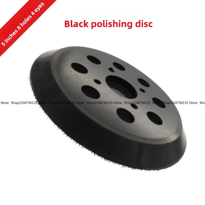 5Pcs 5 Inch 8 Holes 4 Eyes Black Electric Grinding Disc, Sandpaper Self-adhesive Car Woodworking Polishing Disc