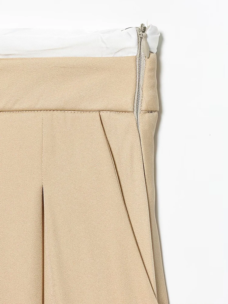 European style new women's clothing fashionable and versatile temperament simple loose A-line double waist high waist skirt