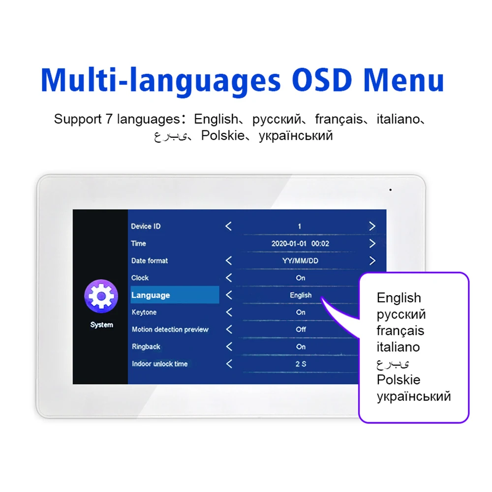 Tuya 7 ''1080P videocitofono videocamera campanello Wifi citofono campanello portatile visione notturna grandangolare per la sicurezza domestica