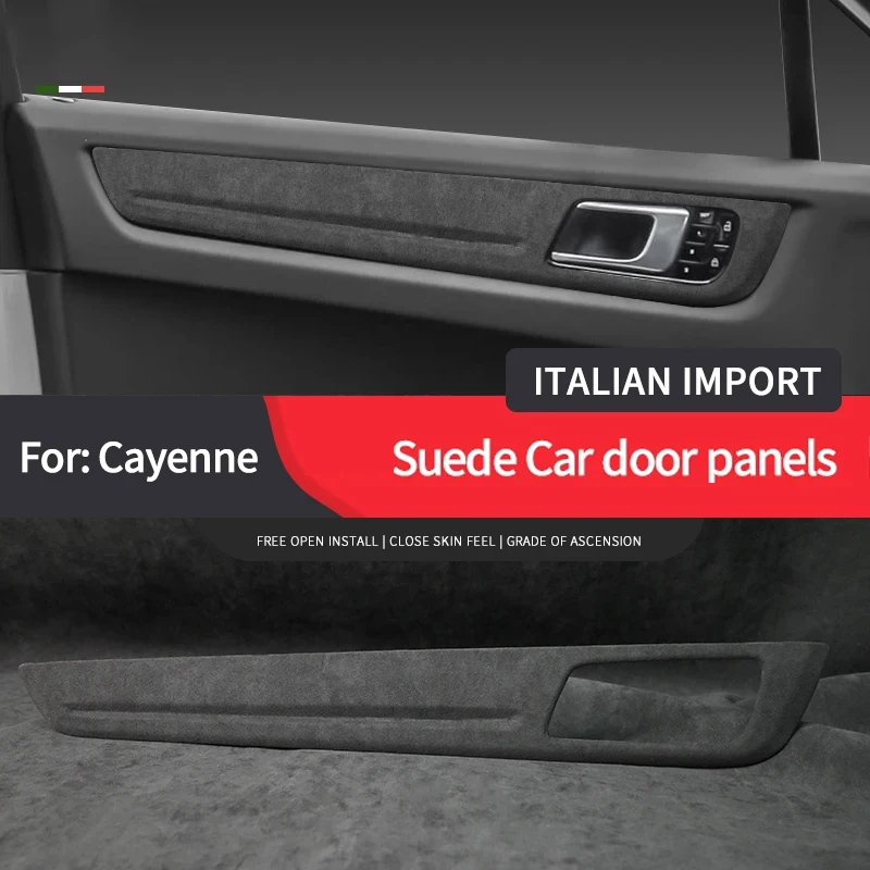 For Porsche Cayenne Suede Wrap Car Interior Door Panel Decoration Door Handle Upgrade Modification Protective Frame Cover