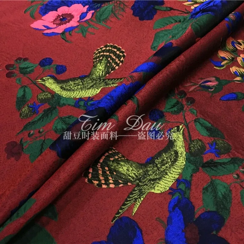 French Romantic Jacquard Fabric for Skirt Dress Windbreaker Brocade Fabrics Wholesale Polyester Cloth Diy Sewing Per Meter