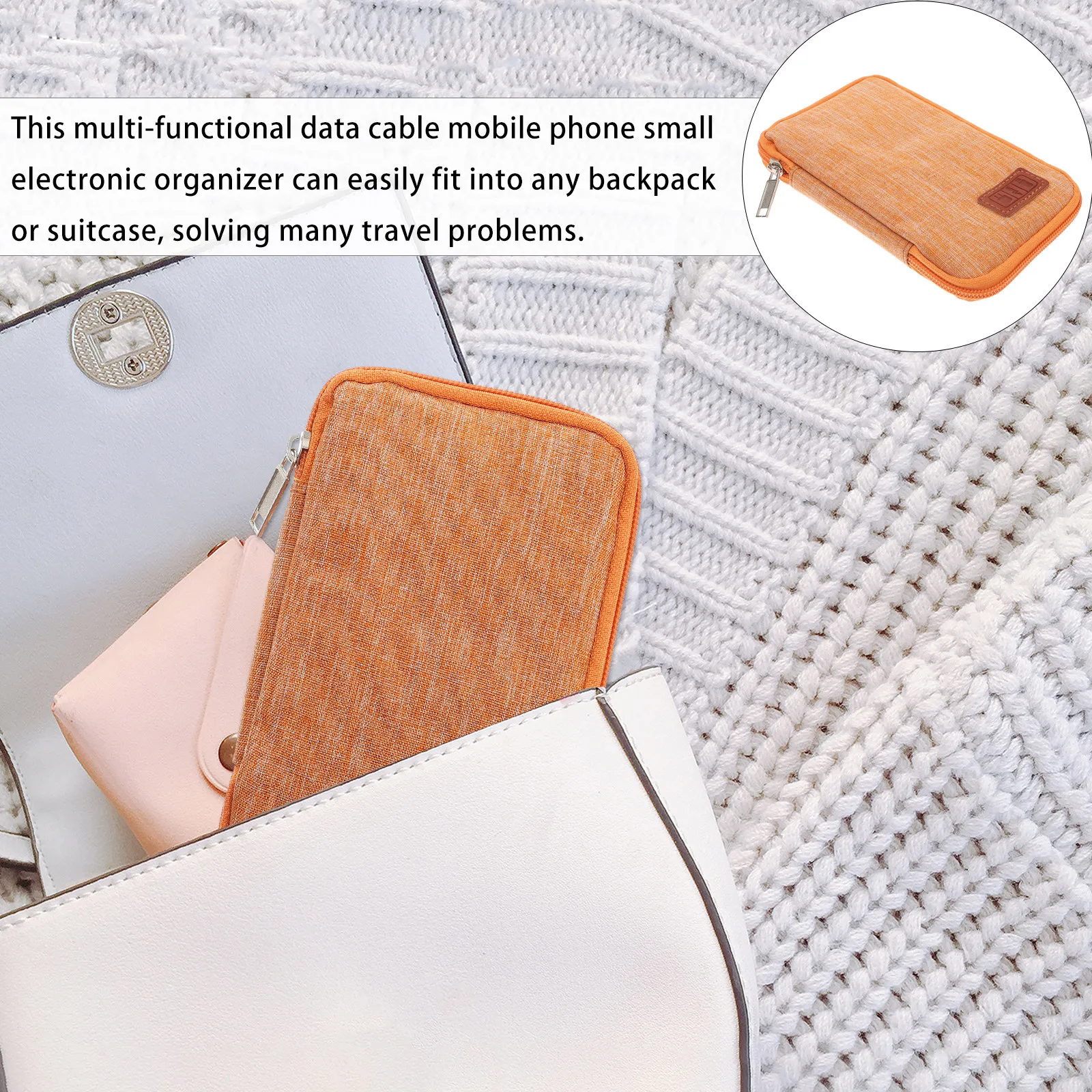 USB Cable Organizer Pouch for Earphones, Charging Cables, Batteries & Memory Cards – Compact Travel Accessory