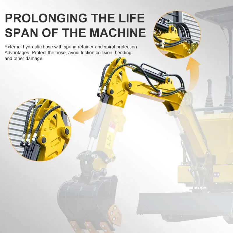 FULL PAYMENT 1 Ton Mini Excavator with 13.5HP RATO Gasoline Engine Backhoe Digger Crawler Excavator for Farm,Garden