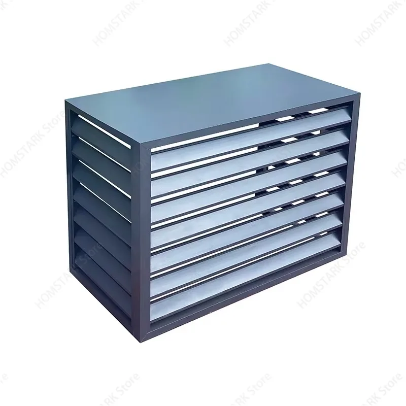 Aluminum Alloy Louver Grille Air Conditioner Outdoor Unit Cover, Rainproof Sunscreen Protective AC Unit Shell