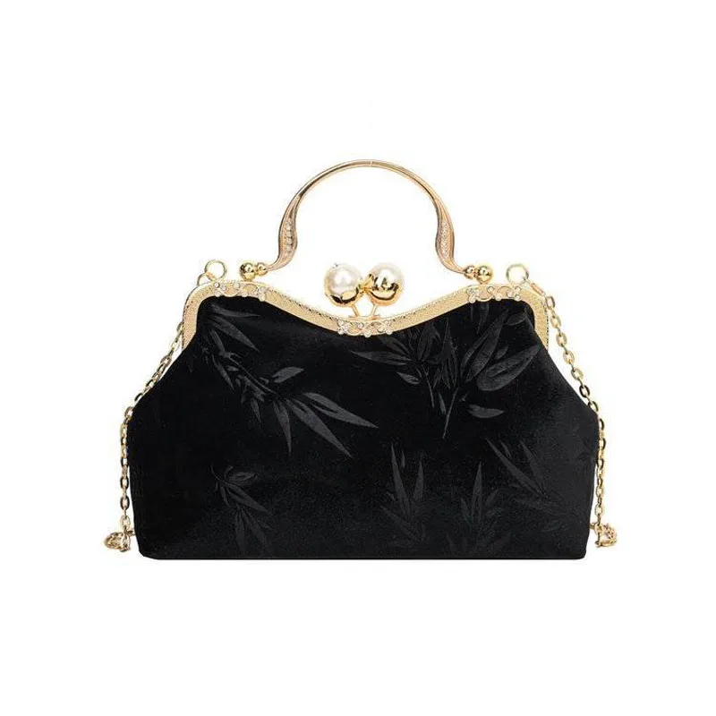 

Beading Personalized Mother Present Bag Vintage Bags Wedding Birthday Teacher Velvet Tote Women's Handbags Bag