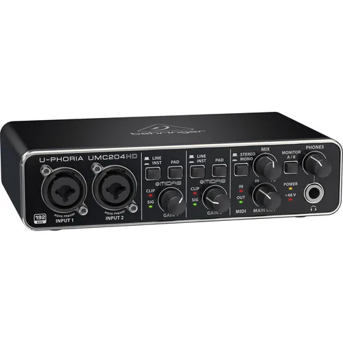 Behringer UMC204HD Audio Interface Sound Card Independent External Recording Sound Card For Live Broadcast