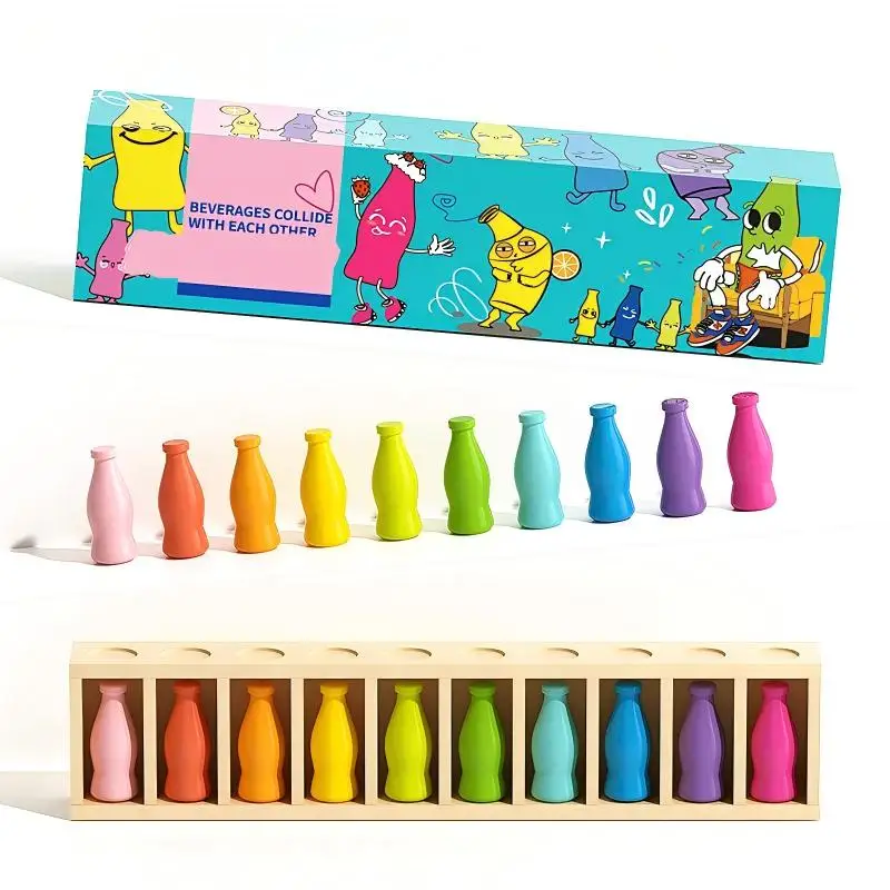 Learning Color Toys Montessori Color Classification Game Wooden Guessing Color Doll Fine Motion