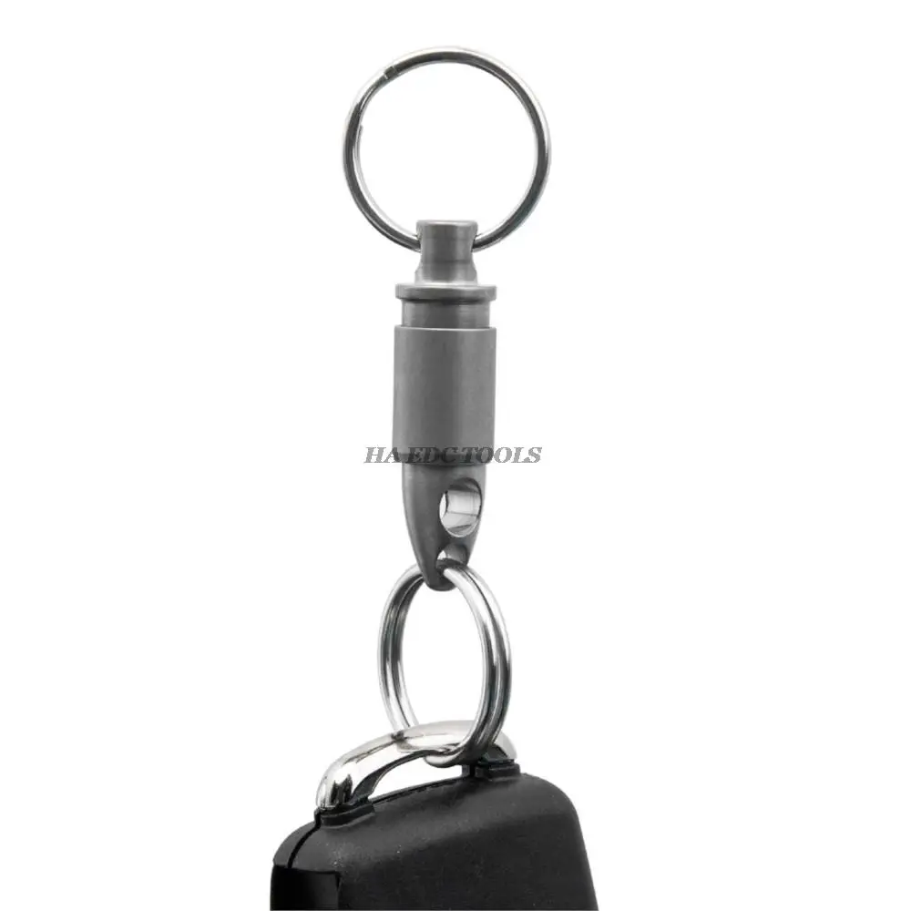 Mini Swivel Ring Buckle Titanium Alloy Keyring Rotary Outdoor Tool Quick Pull Keychain