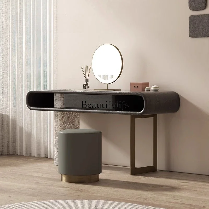 

02 Natural Marble Dressing Table Modern Minimalist Italian Minimalist Dressing Table