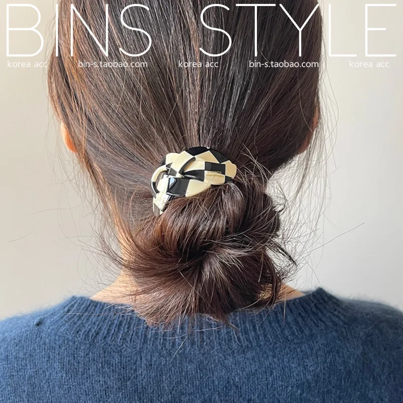 Woman Twist Weave Acetate Hair Ties Korean Style Elastic Hairband Girls Rubber Band Ponytail Holders Scrunchies Hair Rope