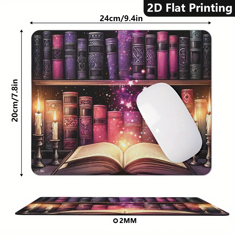 

Mystical Glowing Spellbook Desk Pad small mouse pad rubber anti-slip edge locking laptop office mat pc accessories gaming mats