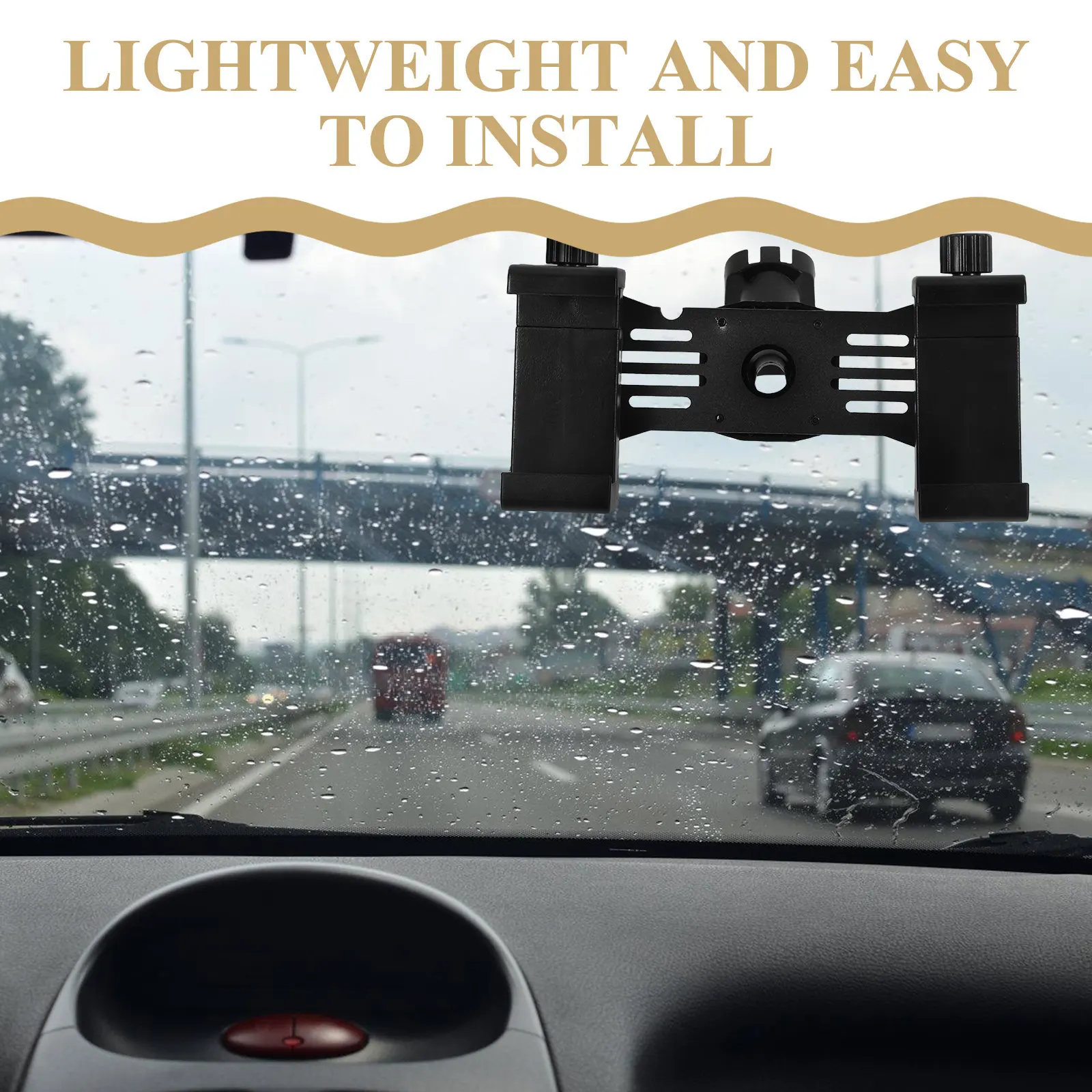 Car Rearview Mirror Dash Cam Holder Security Camera Mounts For Commute Double Clamp Anti-shake Driving Recorder